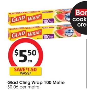 Coles Glad Cling Wrap 100 Metre offer