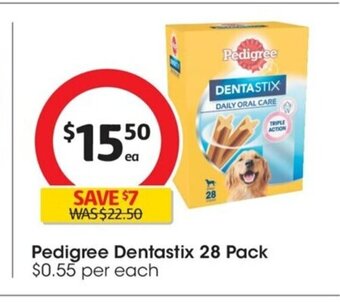 Coles Pedigree Dentastix 28 pack offer