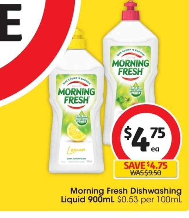 Morning Fresh Dishwashing Liquid 900 ml. offer at Coles