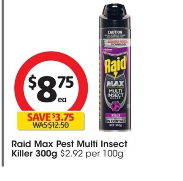 Raid Max Pest Multi Insect Killer 300g offer at Coles