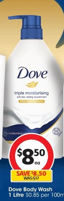 Coles Dove Body Wash 1 Litre offer