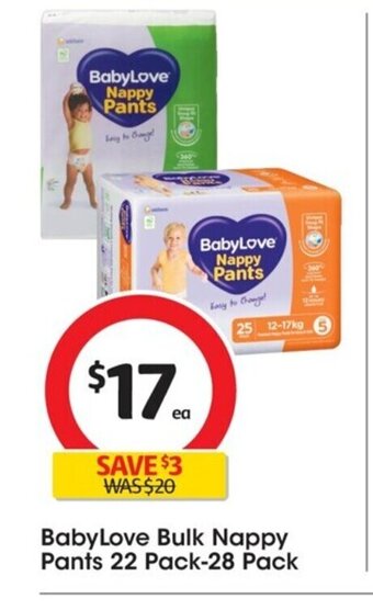 Coles Babylove Bulk Nappy Pants 22 Pack-28 pack offer