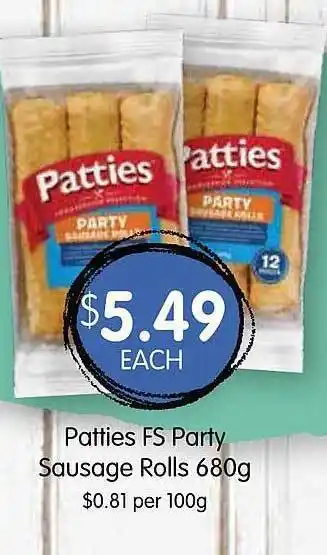 Spudshed Patties fs party sausage rolls offer