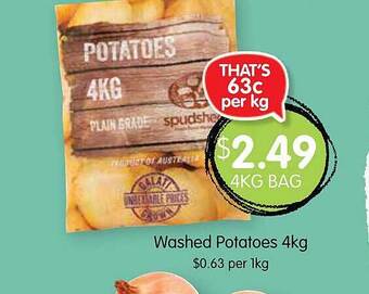 Spudshed Washed potatoes offer