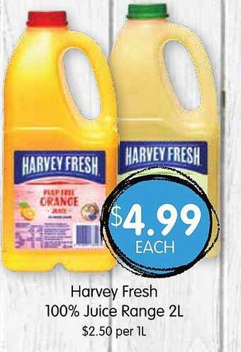 Spudshed Harvey fresh 100% juice offer