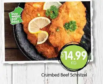 Spudshed Crumbed beef schnitzel offer