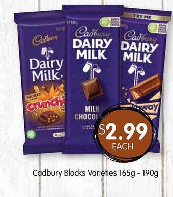 Spudshed Cadbury blocks offer