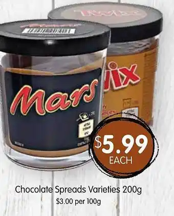 Spudshed Chocolate spreads offer