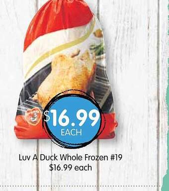 Spudshed Luv a duck whole frozen offer