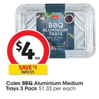 Coles BBQ Aluminium Medium Trays 3 pack