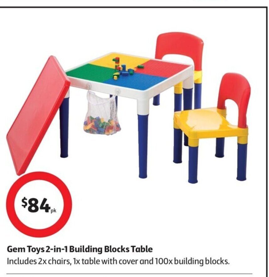 Gem Toys 2in1 Building Blocks Table offer at Coles