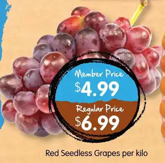 Spudshed Red Seedless Grapes per kilo offer