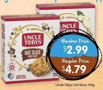 Spudshed Uncle Tobys Oat Slices 140g offer