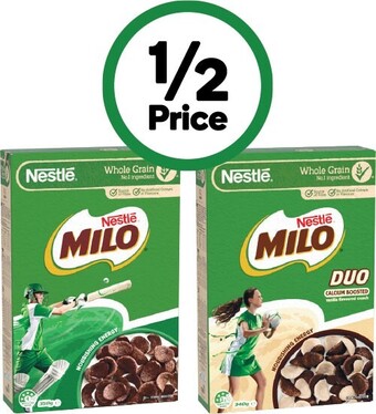 Woolworths Nestle milo cereal 350g or milo duo 340g offer
