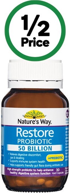 Woolworths Nature’s way restore probiotic 50 billion capsules pk 30~ offer