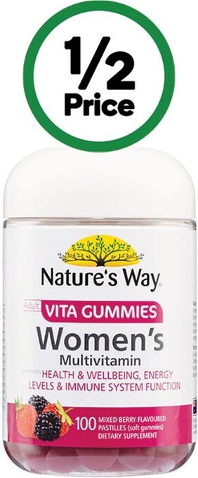 Woolworths Nature’s way adult vita gummies women’s multivitamin pk 100~ offer
