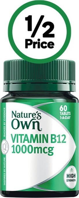 Woolworths Nature’s own vitamin b12 1000mcg pk 60~ offer