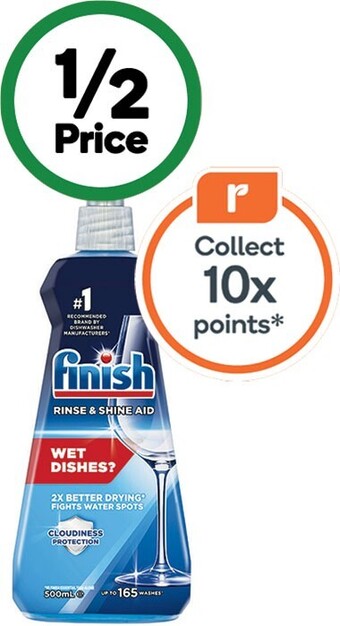 Woolworths Finish dishwasher rinse aid 500ml offer
