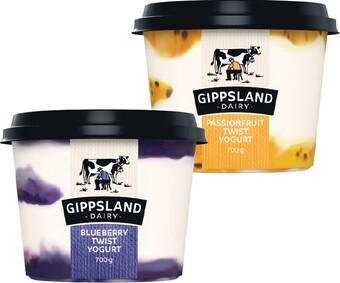 Woolworths Gippsland dairy twist yogurt 700g – from the fridge offer