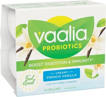 Coles Vaalia probiotics yoghurt 4x150g offer