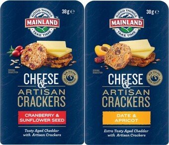 Coles Mainland cheese & crackers 36g-38g offer