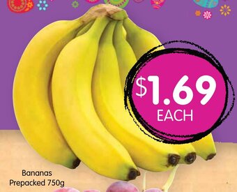 Bananas Prepacked 750g