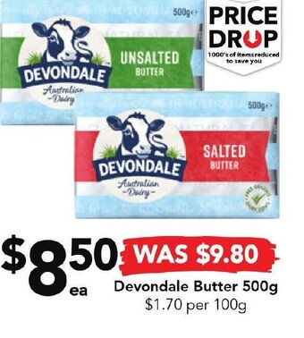 Drakes Devondale Butter 500g offer
