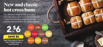 Drakes Hot Cross Buns 6 Pack or Mini 9 Pack Varieties offer