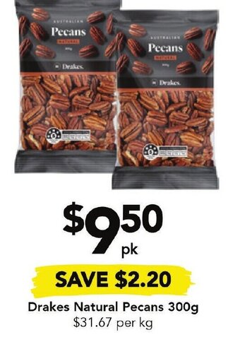 Drakes Drakes Natural Pecans 300g offer