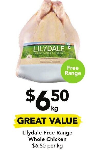 Drakes Lilydale Free Range Whole Chicken offer