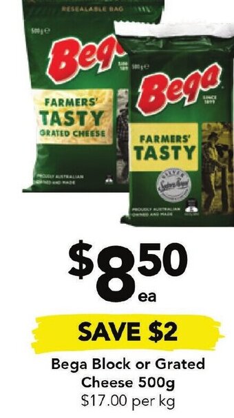Drakes Bega Block or Grated Cheese 500g offer