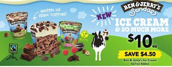 Drakes Ben & Jerry's Ice Cream 427ml-458ml offer