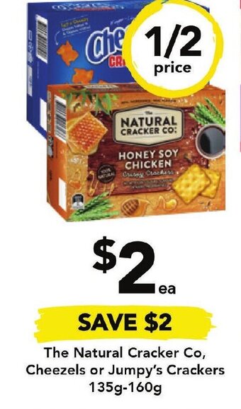 Drakes The Natural Cracker Co, Cheezels or Jumpy's Crackers 135g-160g offer