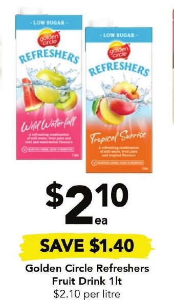Drakes Golden Circle Refreshers Fruit Drink 1lt offer
