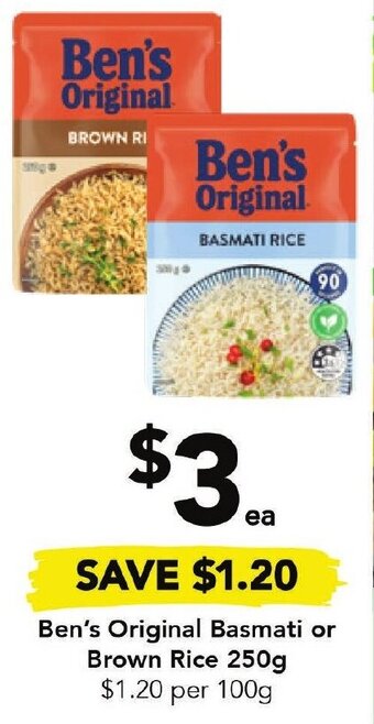Drakes Ben's Original Basmati or Brown Rice 250g offer