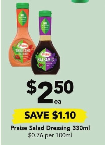 Drakes Praise Salad Dressing 330ml offer