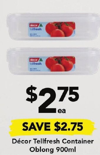 Drakes Décor Tellfresh Container Oblong 900ml offer