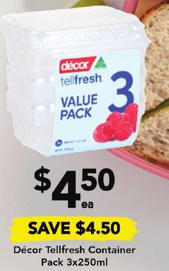 Drakes Décor Tellfresh Container Pack 3x250ml offer