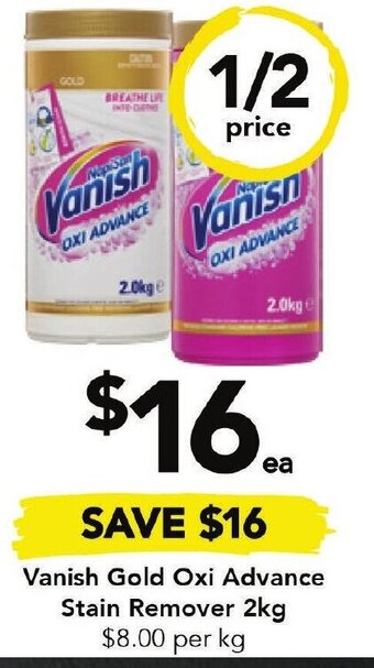 Drakes Vanish Gold Oxi Advance Stain Remover 2kg offer