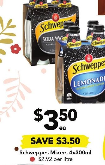 Drakes Schweppes Mixers 4x300ml offer