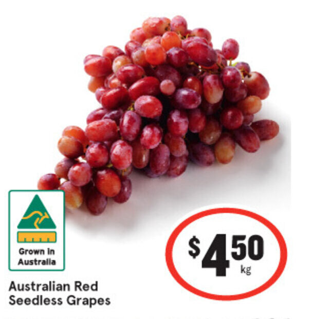 Australian Red Seedless Grapes offer at IGA