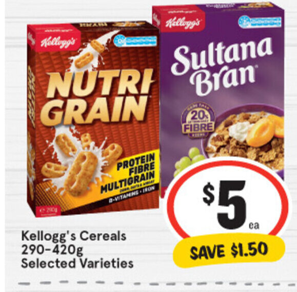 Kellogg's Cereals 290420g offer at IGA