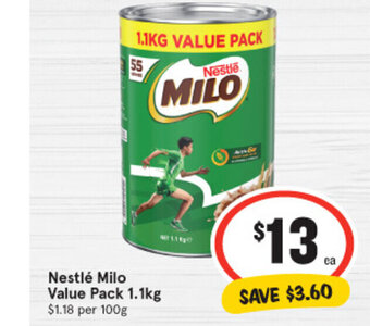 IGA Nestlé Milo Value Pack 1.1kg offer