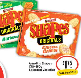 IGA Arnott's Shapes 130-190g offer