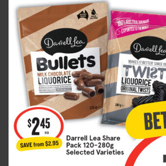 IGA Darrell Lea Share Pack 120-280g offer