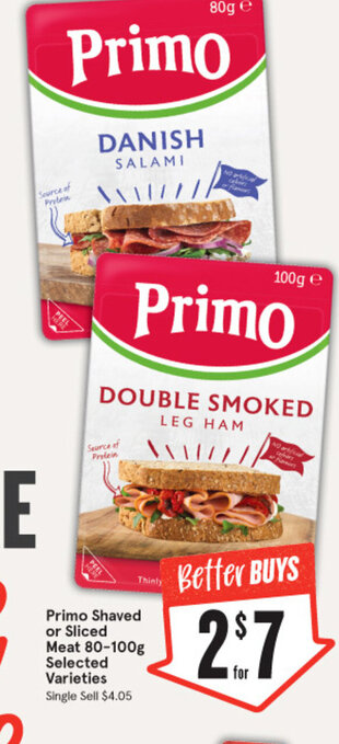 IGA Primo Shaved Or Sliced Meat 80-100g offer