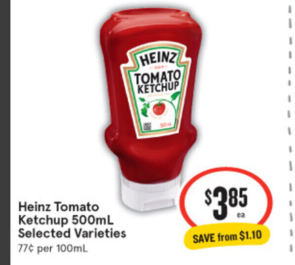 Heinz Tomato Ketchup 500mL offer at IGA