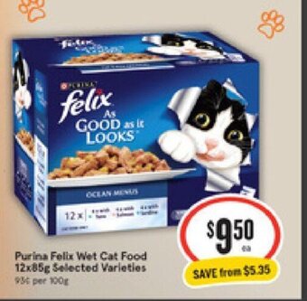 IGA Purina Felix Wet Cat Food 12x85g offer