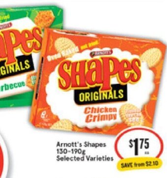 IGA Arnott's Shapes 130-190g offer