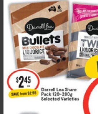 IGA Darrell Lea Share Pack 120-280g offer